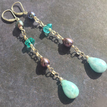 Load image into Gallery viewer, Luxurious Larimar and Pearl Stacks