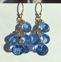 Load image into Gallery viewer, Light Tanzanite Blue Cluster Earrings