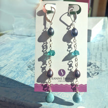Load image into Gallery viewer, Luxurious Larimar and Pearl Stacks