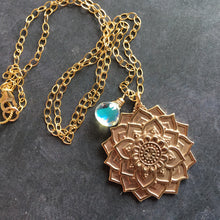 Load image into Gallery viewer, Mandala Necklace with Seafoam Fire Opal