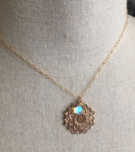 Load image into Gallery viewer, Mandala Necklace with Seafoam Fire Opal