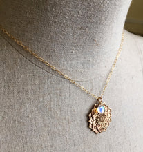 Load image into Gallery viewer, Mandala Necklace with Seafoam Fire Opal