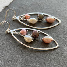 Load image into Gallery viewer, Pearly Cascade Marquis Hoops
