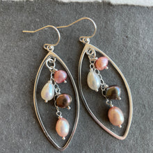 Load image into Gallery viewer, Pearly Cascade Marquis Hoops