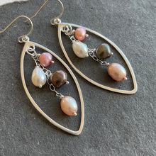 Load image into Gallery viewer, Pearly Cascade Marquis Hoops