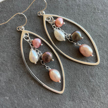 Load image into Gallery viewer, Pearly Cascade Marquis Hoops