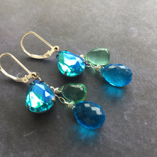 Load image into Gallery viewer, Mermaid Trio, leverback earrings