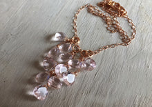 Load image into Gallery viewer, Morganite Pink Cluster Necklace, Metal Options