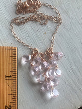 Load image into Gallery viewer, Morganite Pink Cluster Necklace, Metal Options