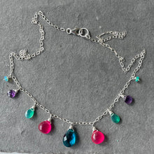 Load image into Gallery viewer, Living Well PARAIBA Blue Multicolor Necklace, metal options