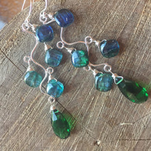 Load image into Gallery viewer, Mystic Kyanite and Emerald Vine Earrings