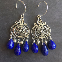 Load image into Gallery viewer, Nirvana Earrings, Triple Lapis Lazuli, Earwire Options