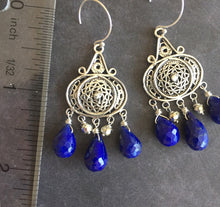 Load image into Gallery viewer, Nirvana Earrings, Triple Lapis Lazuli, Earwire Options
