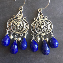 Load image into Gallery viewer, Nirvana Earrings, Triple Lapis Lazuli, Earwire Options