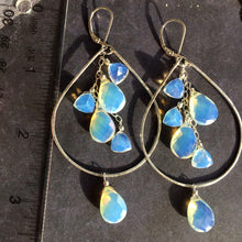 Load image into Gallery viewer, Opalite double decker hoops, metal options