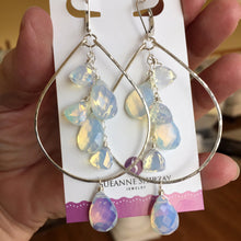 Load image into Gallery viewer, Opalite double decker hoops, metal options