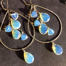 Load image into Gallery viewer, Opalite double decker hoops, metal options