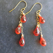 Load image into Gallery viewer, Padparadscha Sapphire Look Dangles