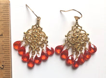 Load image into Gallery viewer, Fire Opal CZ Paradise Chandelier Earrings