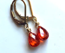 Load image into Gallery viewer, Padparadscha Teeny Earrings- Metal and Earwire options