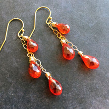Load image into Gallery viewer, Padparadscha Sapphire Look Dangles