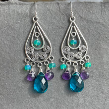 Load image into Gallery viewer, Living Well Chandeliers, Paraiba quartz, Amethyst, Opal