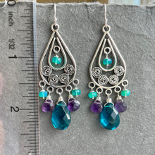 Load image into Gallery viewer, Living Well Chandeliers, Paraiba quartz, Amethyst, Opal