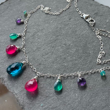 Load image into Gallery viewer, Living Well PARAIBA Blue Multicolor Necklace, metal options