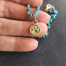 Load image into Gallery viewer, Paw Print Animal Lover Necklace, Howlite, One in stock