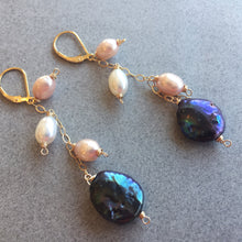 Load image into Gallery viewer, Peacock Paradise Cascade Earrings, metal choices