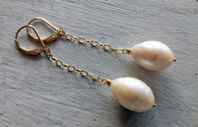 Load image into Gallery viewer, Freshwater Pearl Dangle Earrings, Sterling, Gold, or Rose Gold