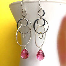 Load image into Gallery viewer, Petunia Pink Mobile Hoop Earrings