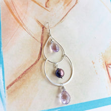Load image into Gallery viewer, Pink Amethyst Double Hoops