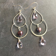 Load image into Gallery viewer, Pink Amethyst Double Hoops