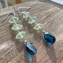 Load image into Gallery viewer, Prehnite And London Blue Quartz Stacked Trio