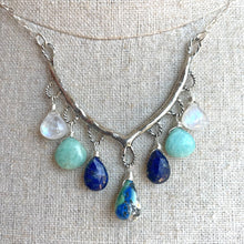 Load image into Gallery viewer, Hues of Blue Gemstone Necklace, Adjustable, Limited Quantity