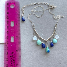 Load image into Gallery viewer, Hues of Blue Gemstone Necklace, Adjustable, Limited Quantity