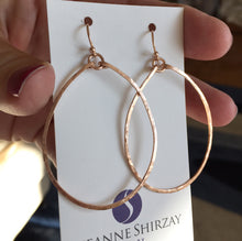 Load image into Gallery viewer, Olivia Hammered Hoop Earrings in 14k Rose Gold Filled Size: Medium