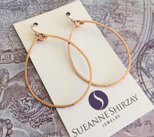 Load image into Gallery viewer, Olivia Hammered Hoop Earrings in 14k Rose Gold Filled Size: Medium