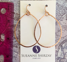 Load image into Gallery viewer, Olivia Hammered Hoop Earrings in 14k Rose Gold Filled Size: Medium