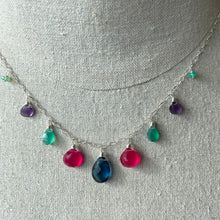 Load image into Gallery viewer, Living Well Sapphire Blue Multicolor Necklace, metal options