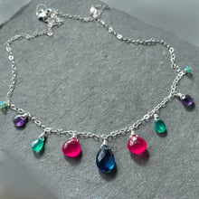 Load image into Gallery viewer, Living Well Sapphire Blue Multicolor Necklace, metal options