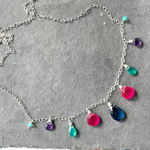 Load image into Gallery viewer, Living Well Sapphire Blue Multicolor Necklace, metal options