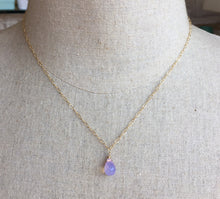 Load image into Gallery viewer, Lavender Scorolite Teardrop Necklace, 3 metal options