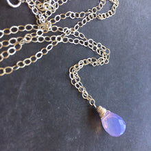 Load image into Gallery viewer, Lavender Scorolite Teardrop Necklace, 3 metal options