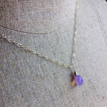 Load image into Gallery viewer, Lavender Scorolite Teardrop Necklace, 3 metal options