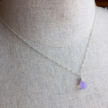 Load image into Gallery viewer, Lavender Scorolite Teardrop Necklace, 3 metal options