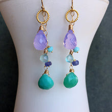 Load image into Gallery viewer, Lavender Scorolite Whimsy Necklace with Brilliant Chalcedony OOAK