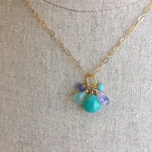 Load image into Gallery viewer, Lavender Scorolite Whimsy Necklace with Brilliant Chalcedony OOAK