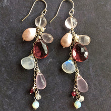 Load image into Gallery viewer, Spring Ahead Pearl Rose Quartz Dangles OOAK